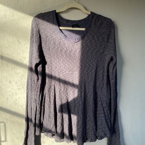 Anthropologie Light Gray/Blue Long Sleeve Shirt